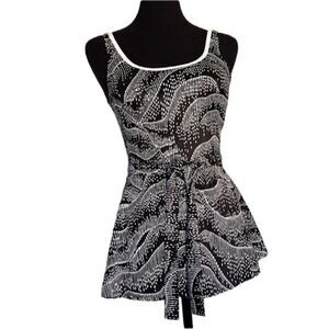 Some-Body!‎ Womens Black and White Vintage Mainstream One Piece Swimsuit Size 12